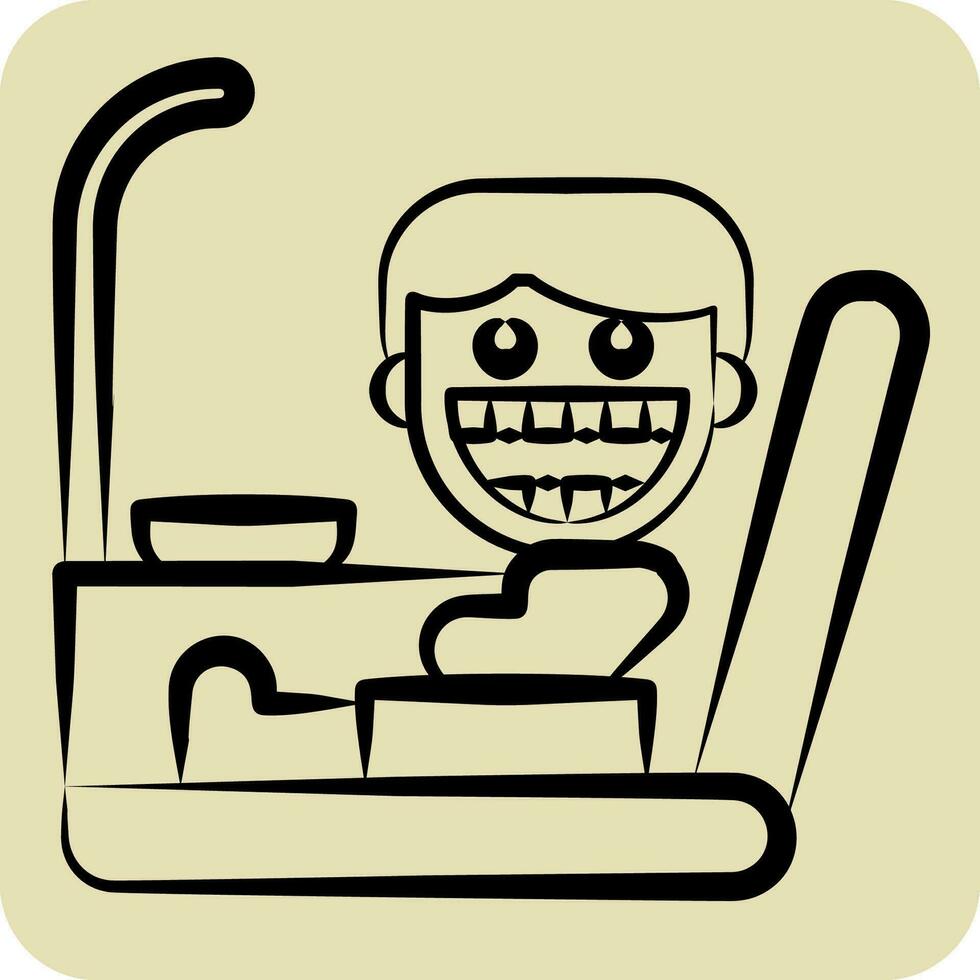 icono dentista silla. relacionado a dentista símbolo. mano dibujado estilo. sencillo diseño editable. sencillo ilustración vector