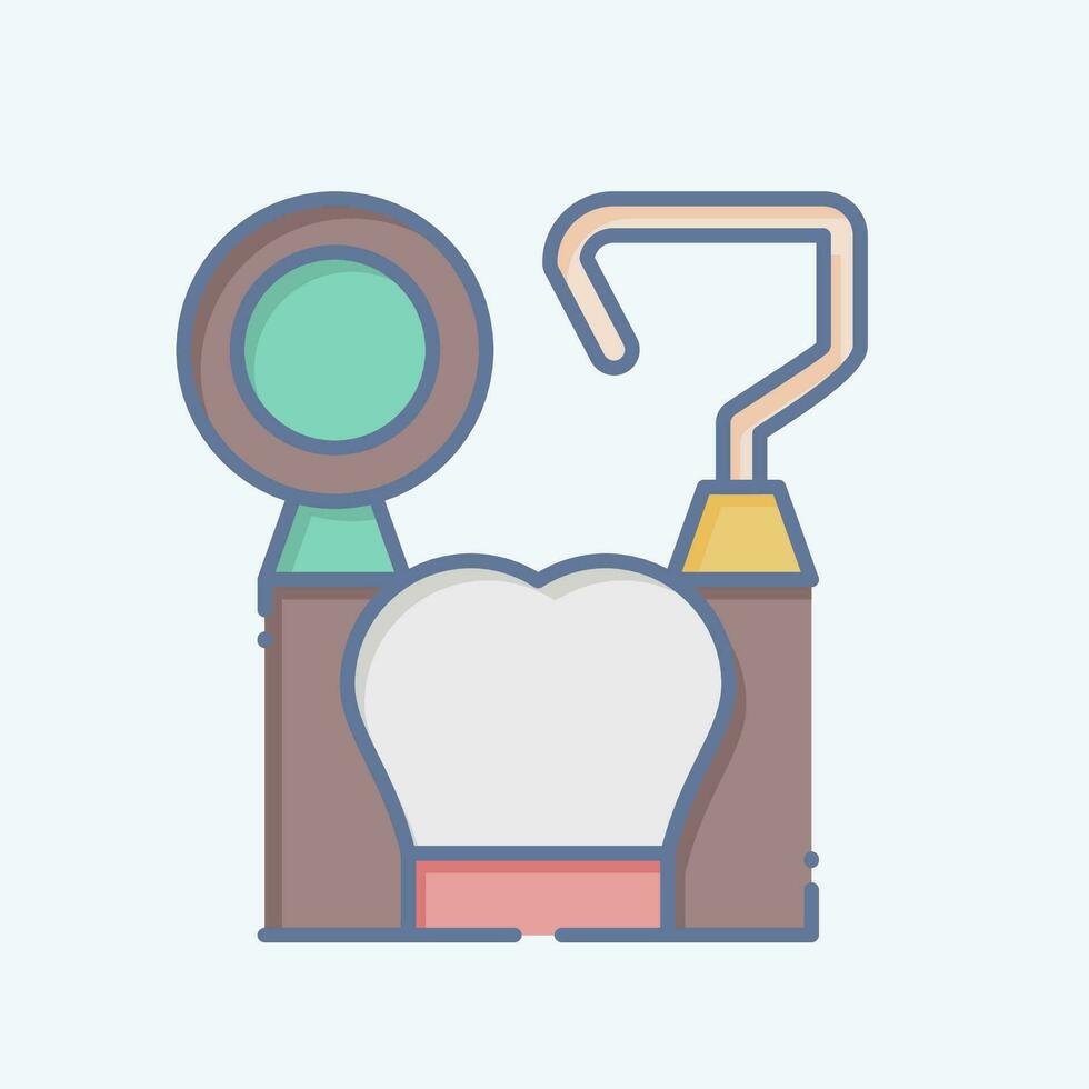 Icon Dental Hygiene Tool. related to Dentist symbol. doodle style. simple design editable. simple illustration vector