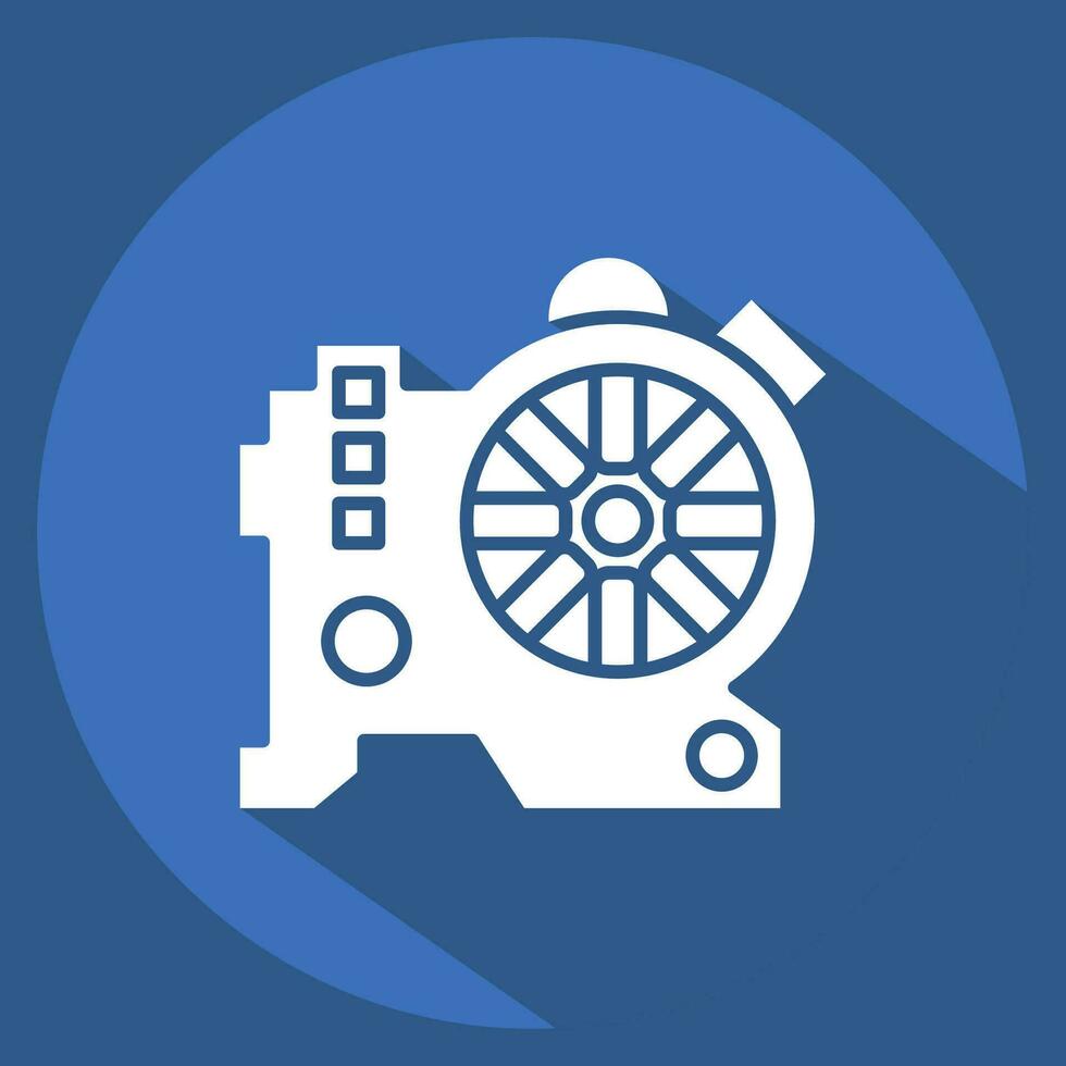 Icon Water Pump. related to Car Maintenance symbol. long shadow style. simple design editable. simple illustration vector