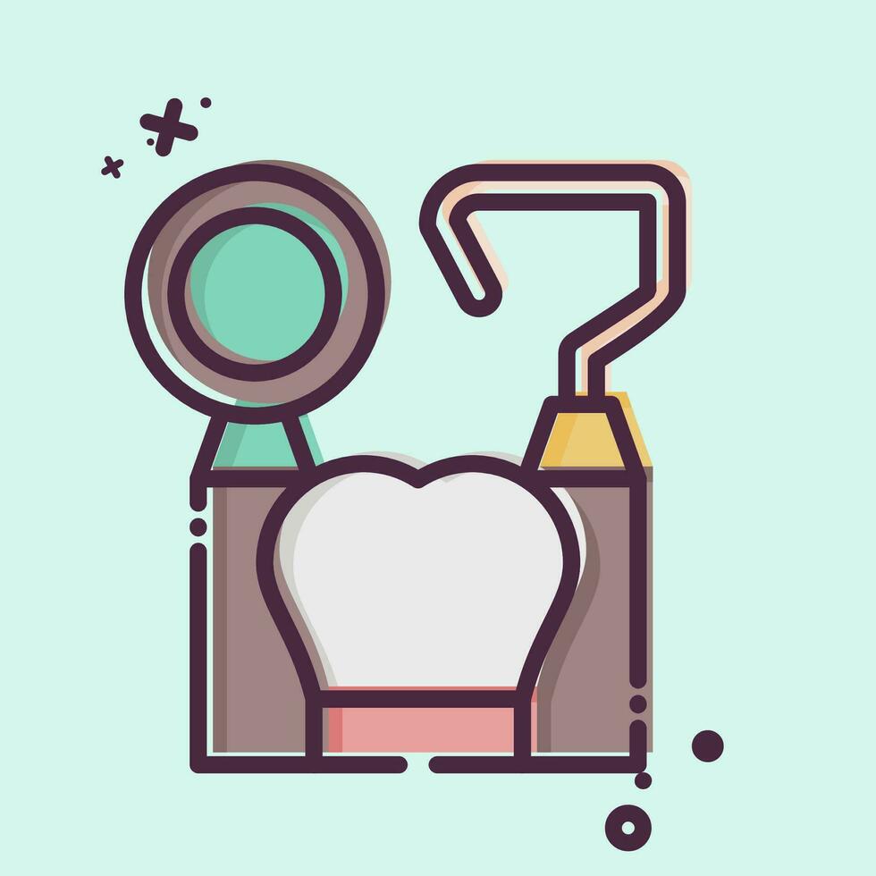 icono dental higiene herramienta. relacionado a dentista símbolo. mbe estilo. sencillo diseño editable. sencillo ilustración vector
