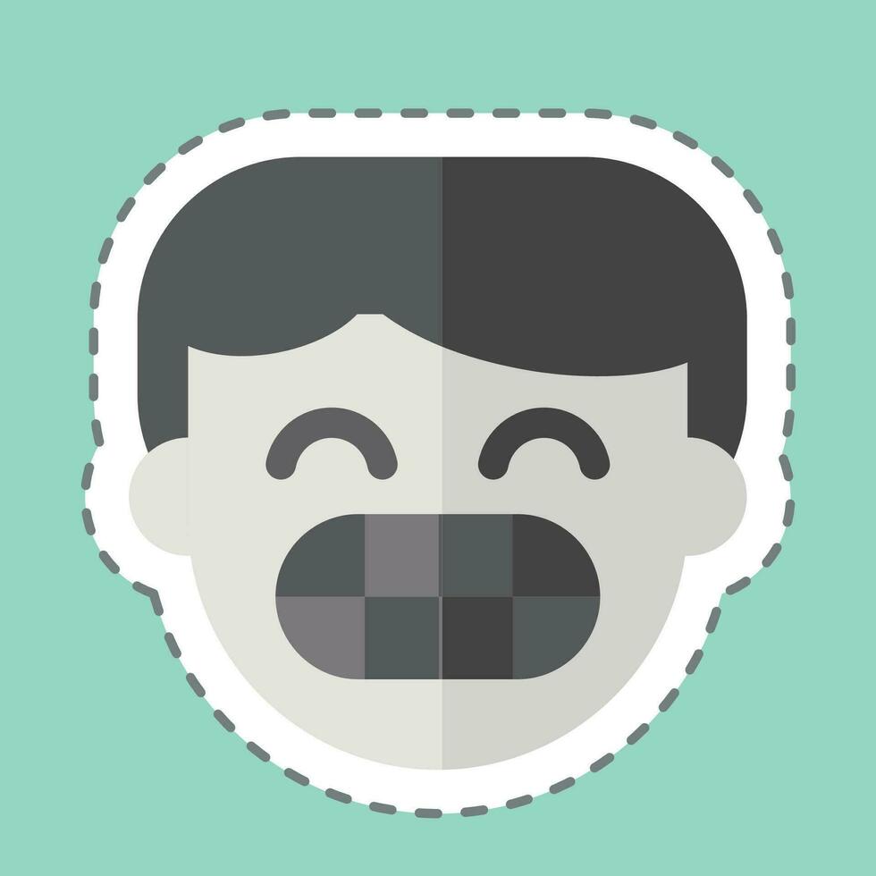 Sticker line cut Enamel. related to Dentist symbol. simple design editable. simple illustration vector