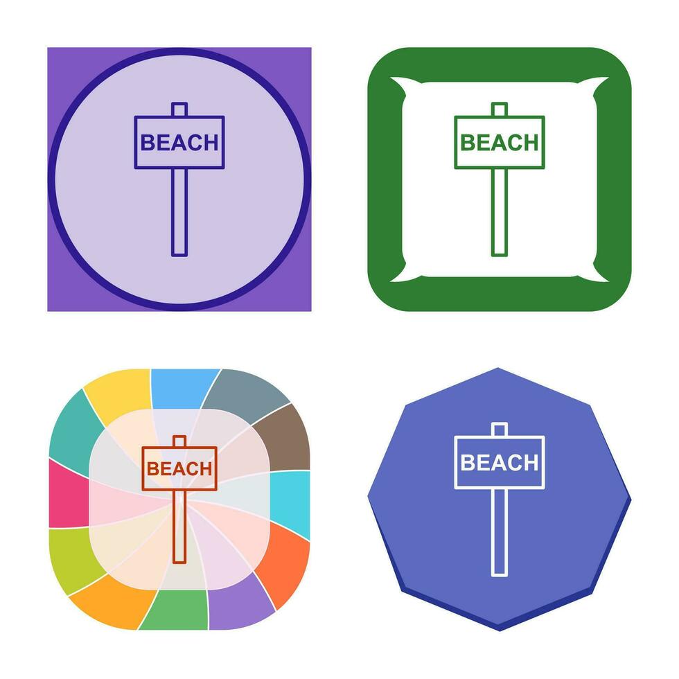 Beach Sign Vector Icon