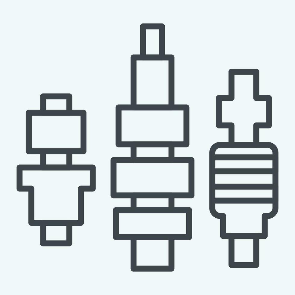 Icon Glow Plug. related to Car Maintenance symbol. line style. simple design editable. simple illustration vector