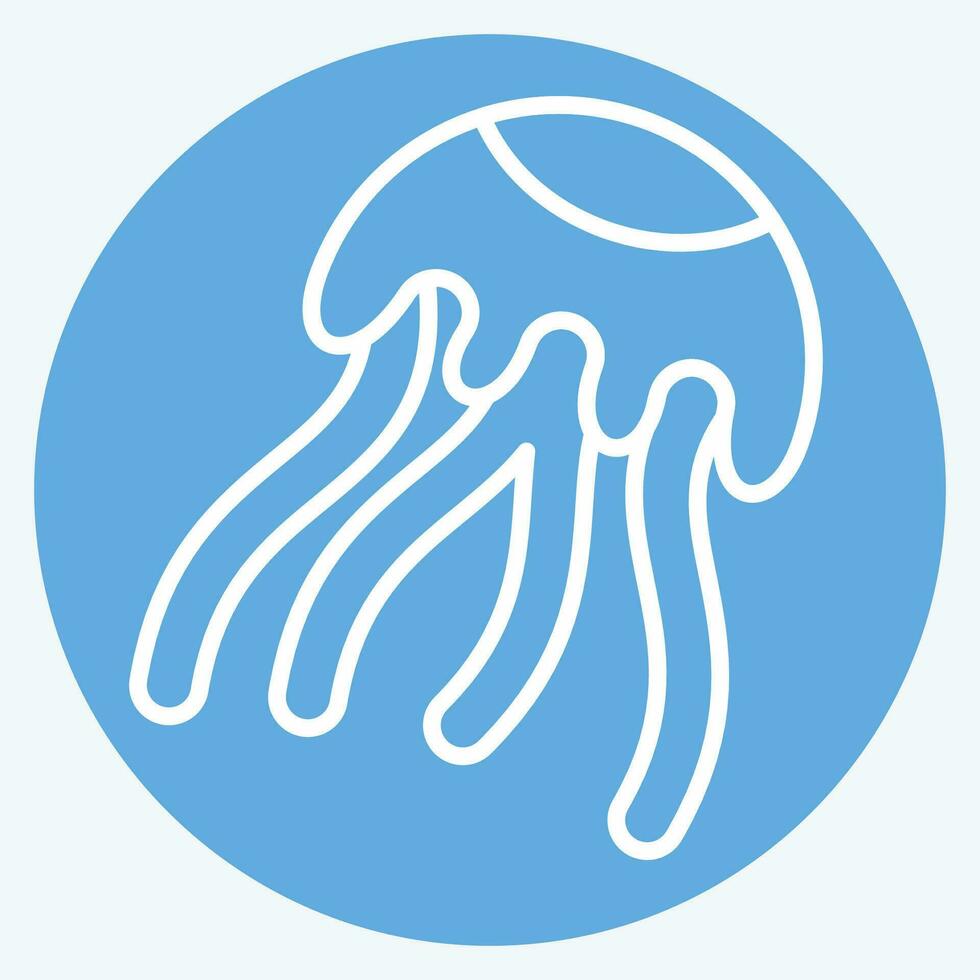 Icon Jellyfish. related to Poison symbol. blue eyes style. simple design editable. simple illustration vector