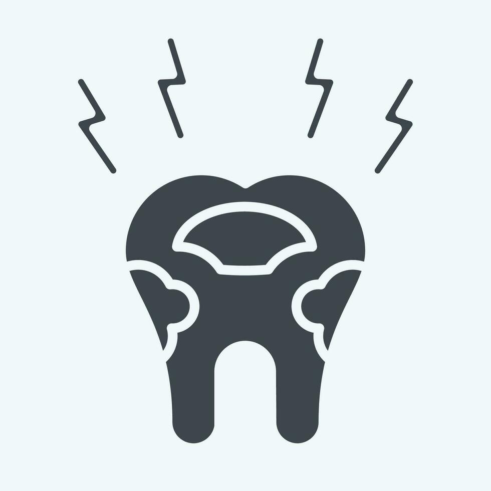 Icon Decayed Tooth. related to Dentist symbol. glyph style. simple design editable. simple illustration vector