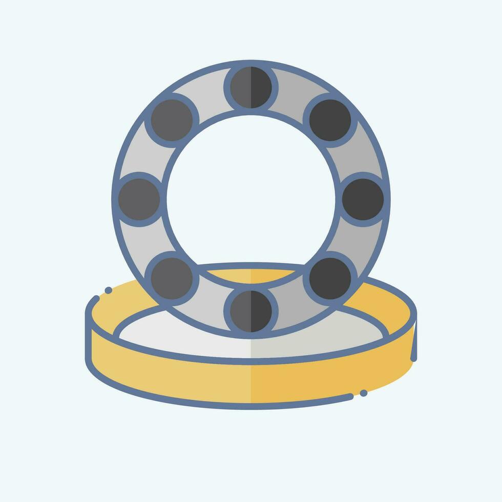 Icon Wheel Bearings. related to Car Maintenance symbol. doodle style. simple design editable. simple illustration vector