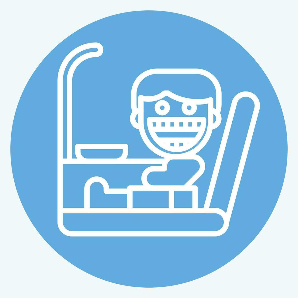 icono dentista silla. relacionado a dentista símbolo. azul ojos estilo. sencillo diseño editable. sencillo ilustración vector