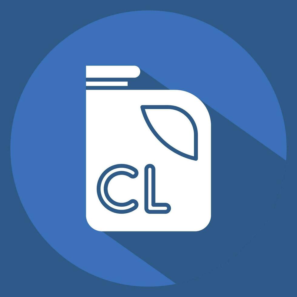 Icon Chlorine. related to Poison symbol. long shadow style. simple design editable. simple illustration vector