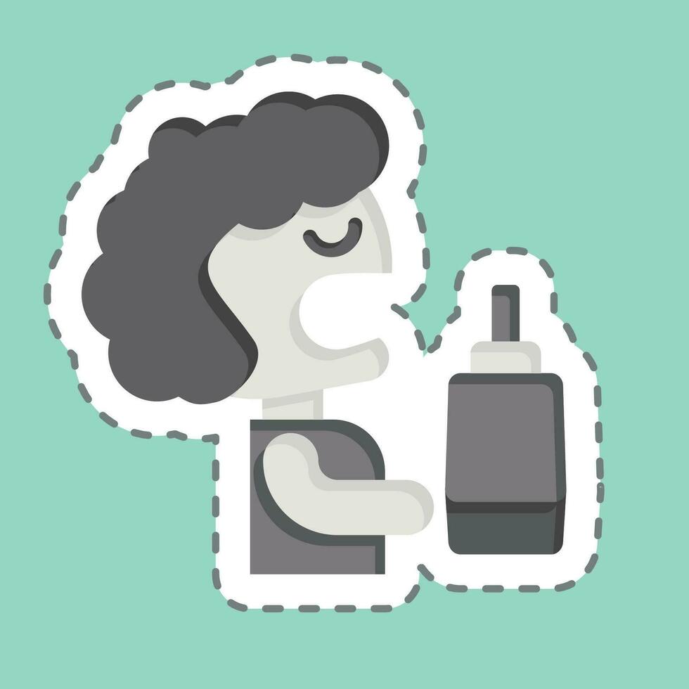 Sticker line cut Mouthwash. related to Dentist symbol. simple design editable. simple illustration vector