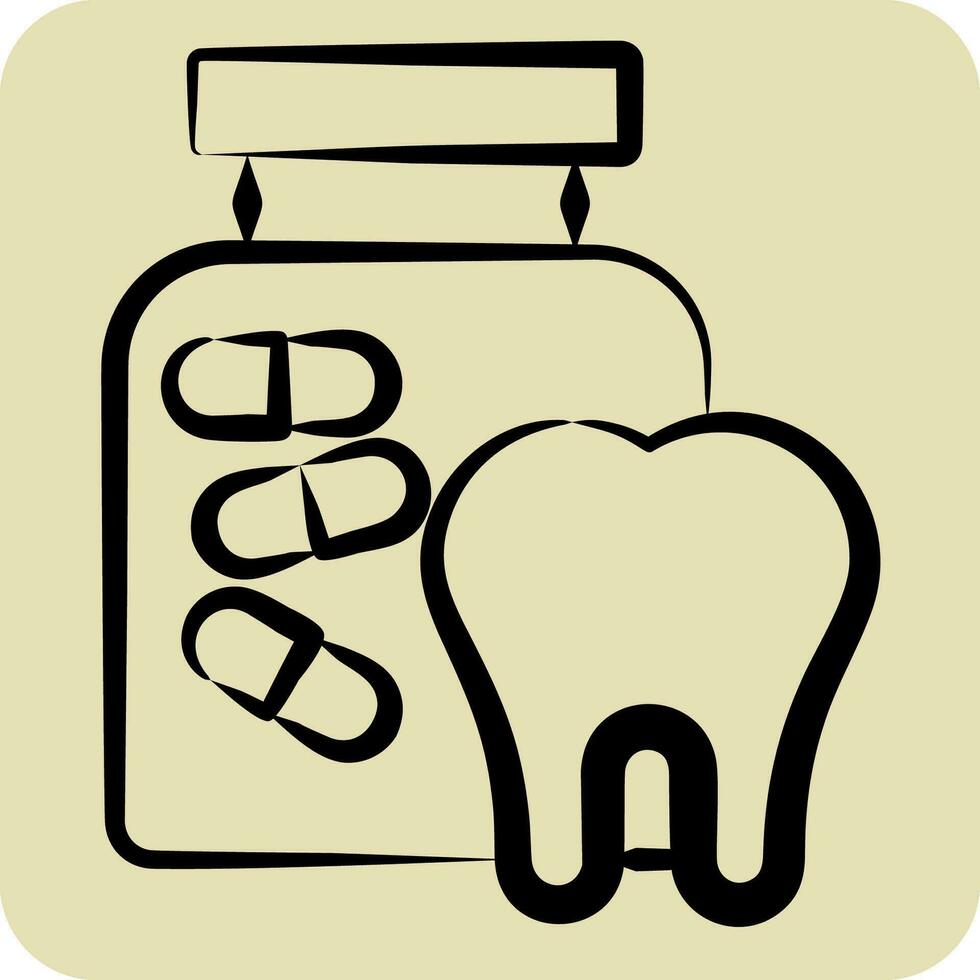 Icon Drug. related to Dentist symbol. hand drawn style. simple design editable. simple illustration vector