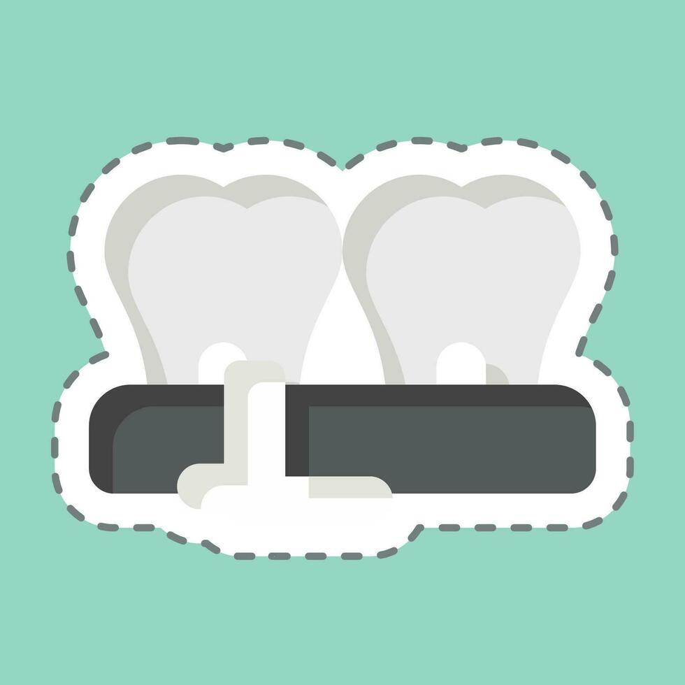 Sticker line cut Gingivitis. related to Dentist symbol. simple design editable. simple illustration vector