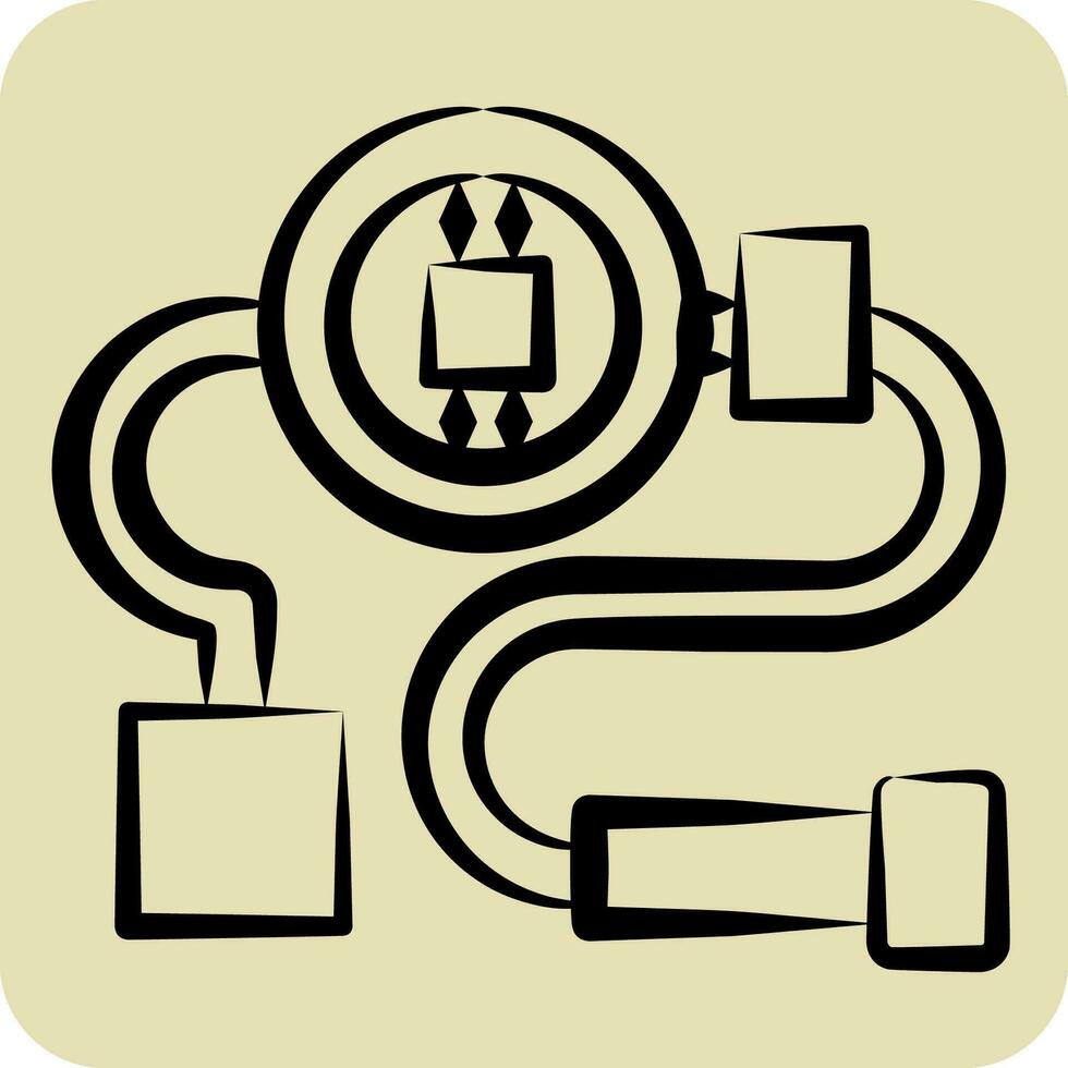 Icon Steering System. related to Car Maintenance symbol. hand drawn style. simple design editable. simple illustration vector