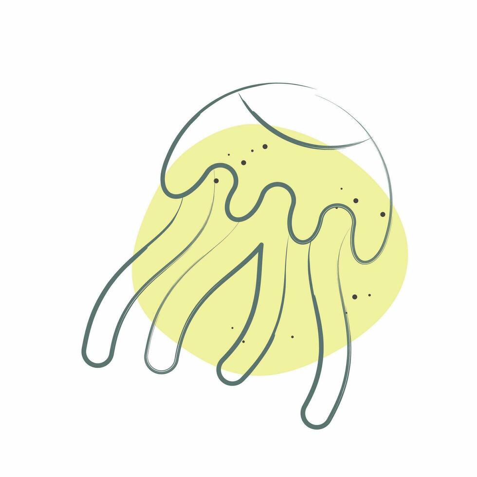 Icon Jellyfish. related to Poison symbol. Color Spot Style. simple design editable. simple illustration vector