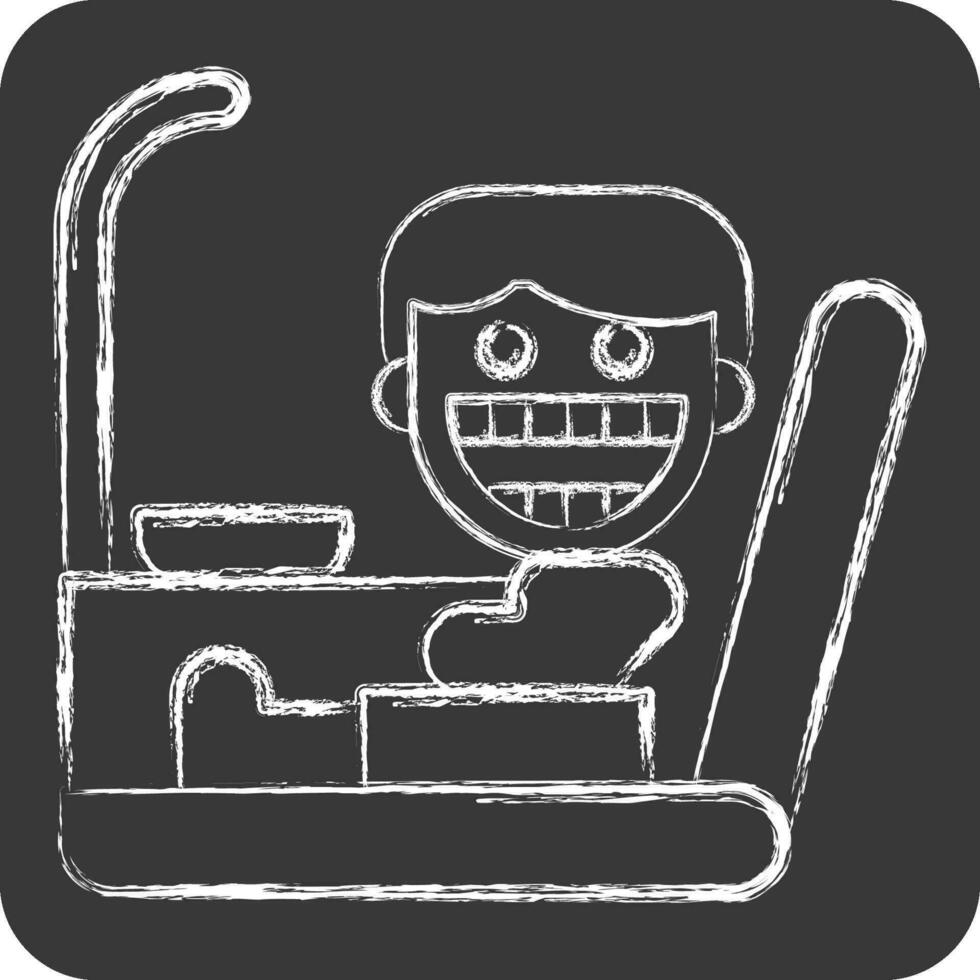Icon Dentist Chair. related to Dentist symbol. chalk Style. simple design editable. simple illustration vector