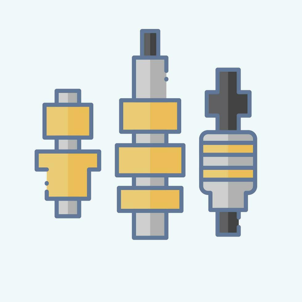 Icon Glow Plug. related to Car Maintenance symbol. doodle style. simple design editable. simple illustration vector