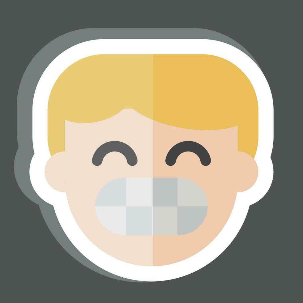 Sticker Enamel. related to Dentist symbol. simple design editable. simple illustration vector