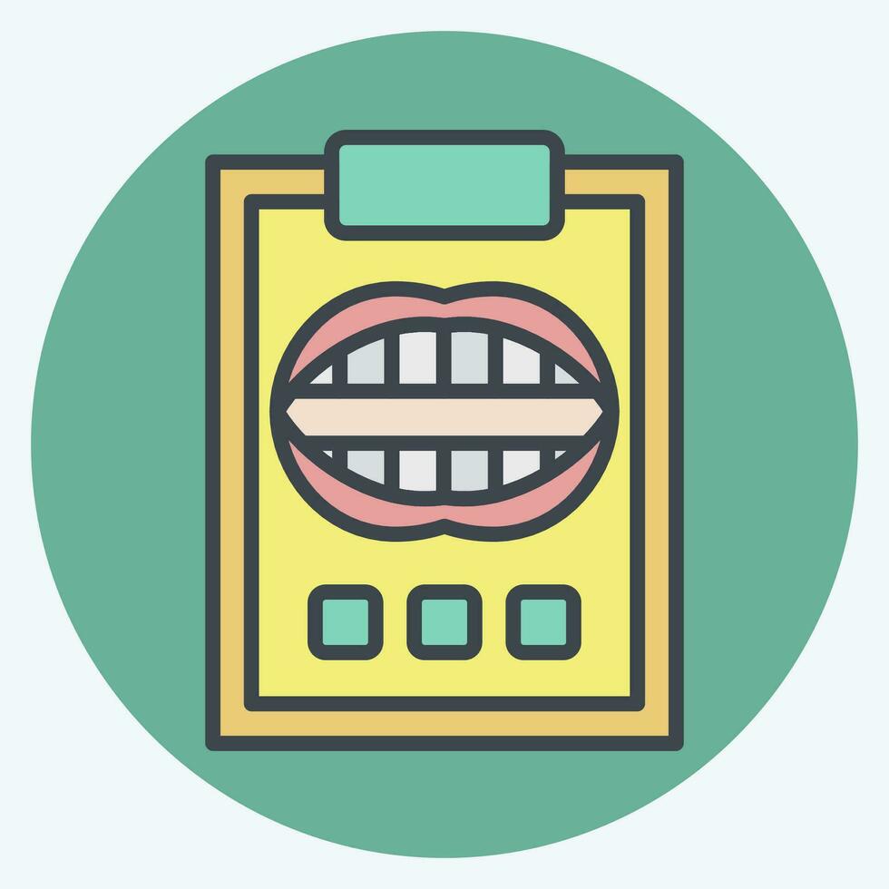 Icon Dental Report. related to Dentist symbol. color mate style. simple design editable. simple illustration vector