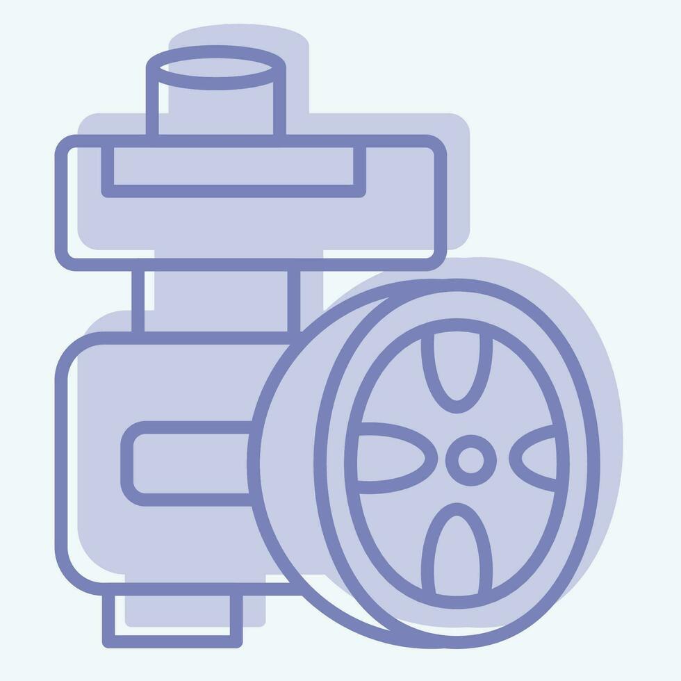 Icon Poer Steering Pump. related to Car Maintenance symbol. two tone style. simple design editable. simple illustration vector