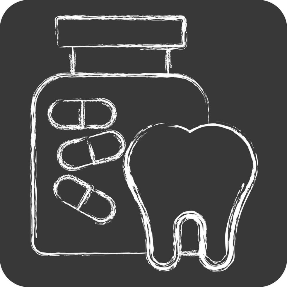 Icon Drug. related to Dentist symbol. chalk Style. simple design editable. simple illustration vector