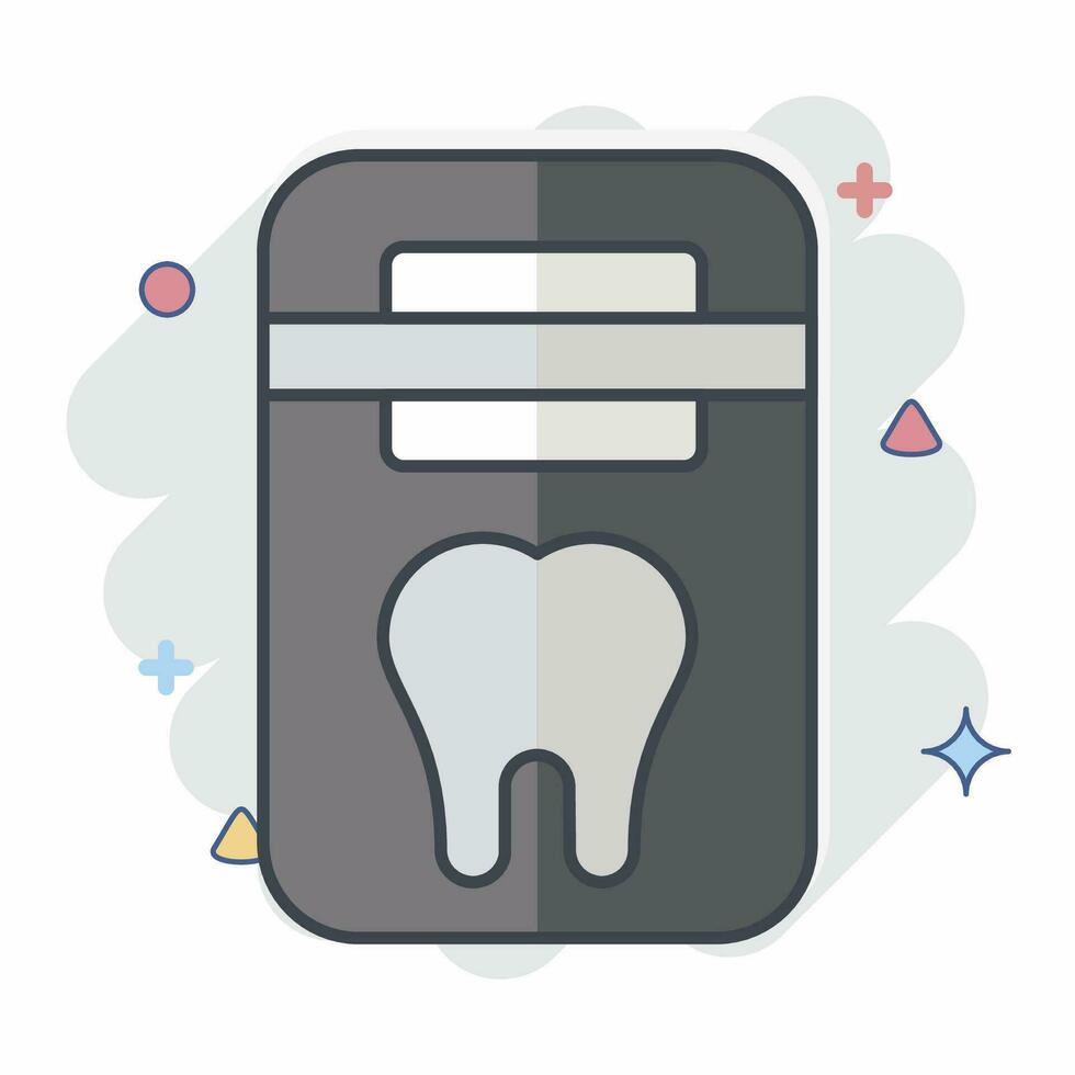Icon Dental Floss. related to Dentist symbol. comic style. simple design editable. simple illustration vector