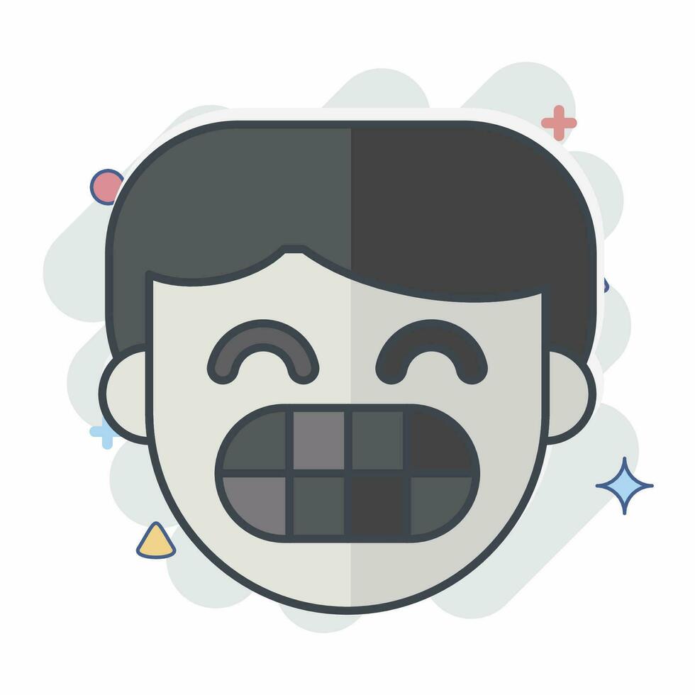 Icon Enamel. related to Dentist symbol. comic style. simple design editable. simple illustration vector