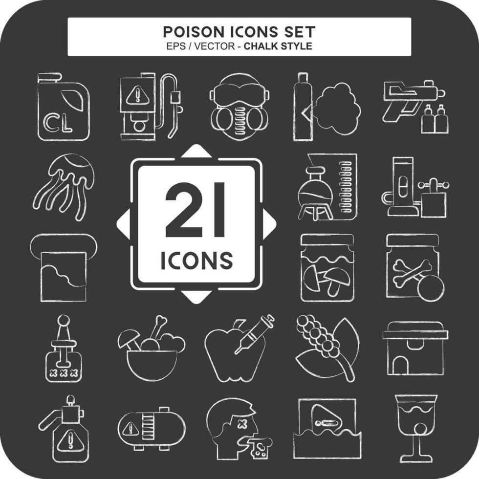 Icon Set Poison. related to Education symbol. chalk Style. simple design editable. simple illustration vector