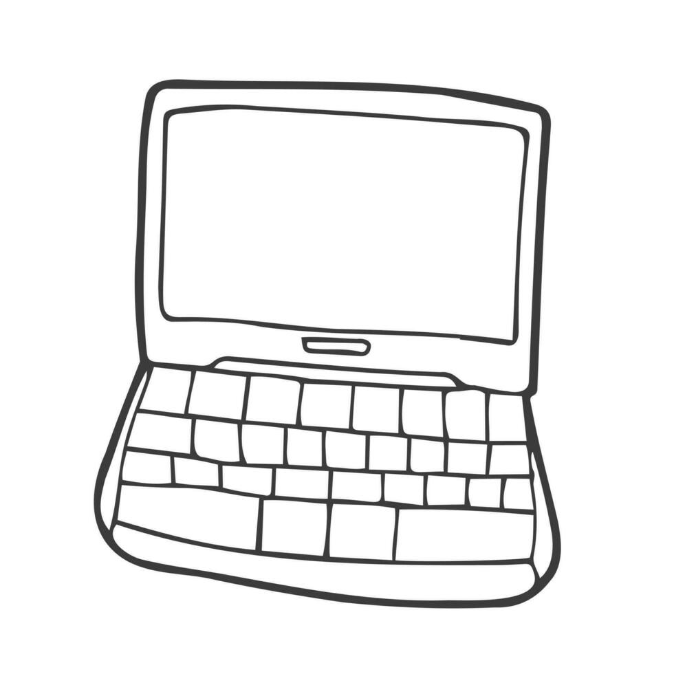 hand draw doodle laptop , excellent vector illustration, EPS 10