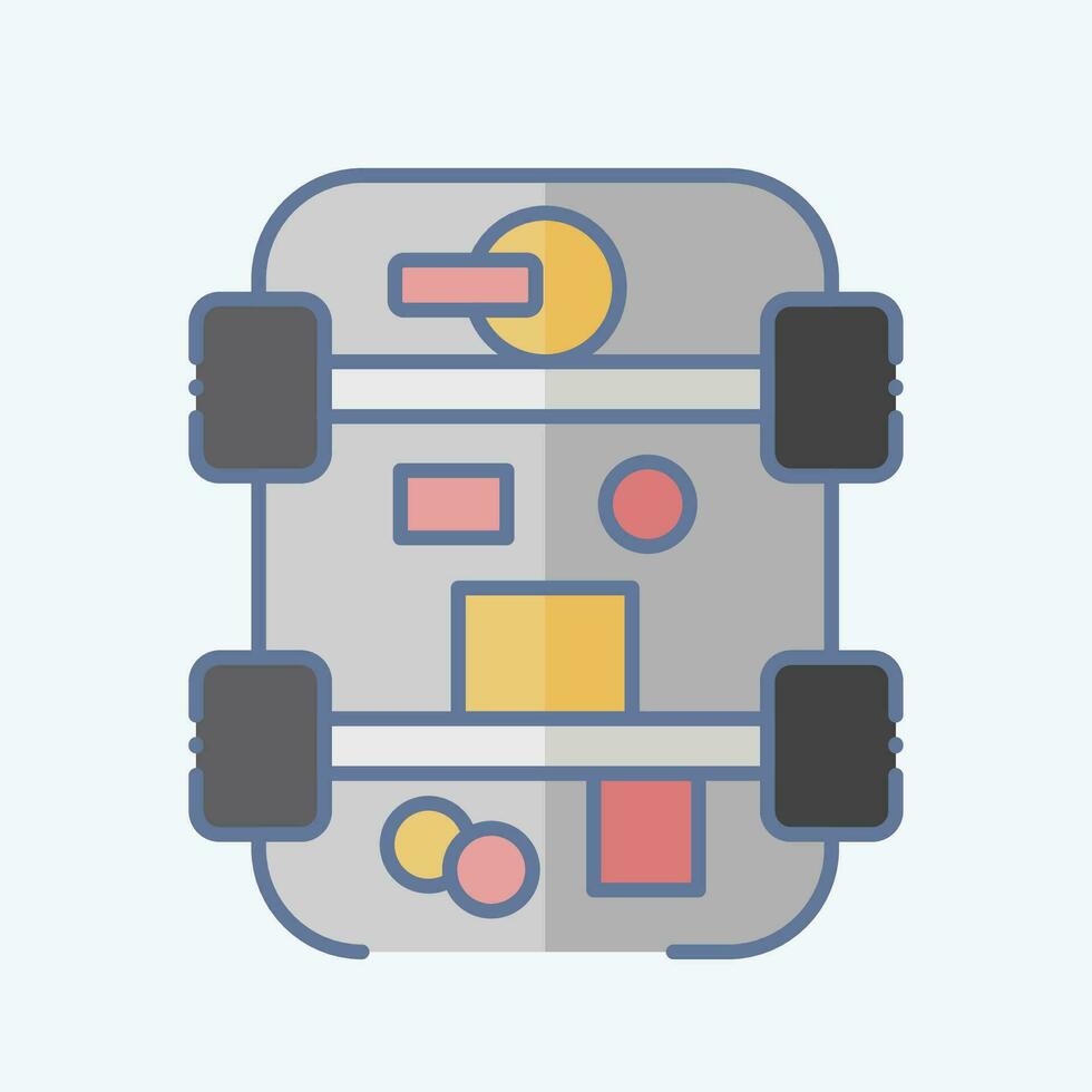 Icon Drivetrain. related to Car Maintenance symbol. doodle style. simple design editable. simple illustration vector