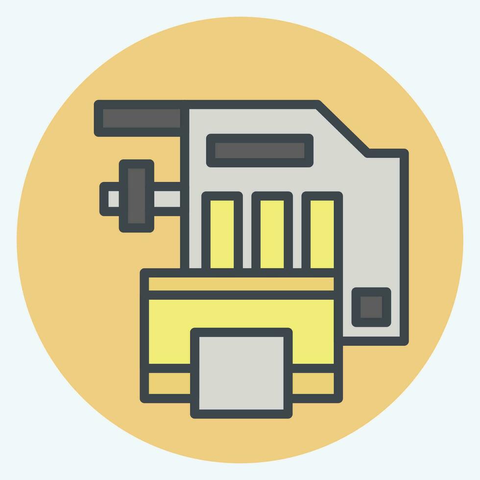 Icon Engine Cooling System. related to Car Maintenance symbol. color mate style. simple design editable. simple illustration vector