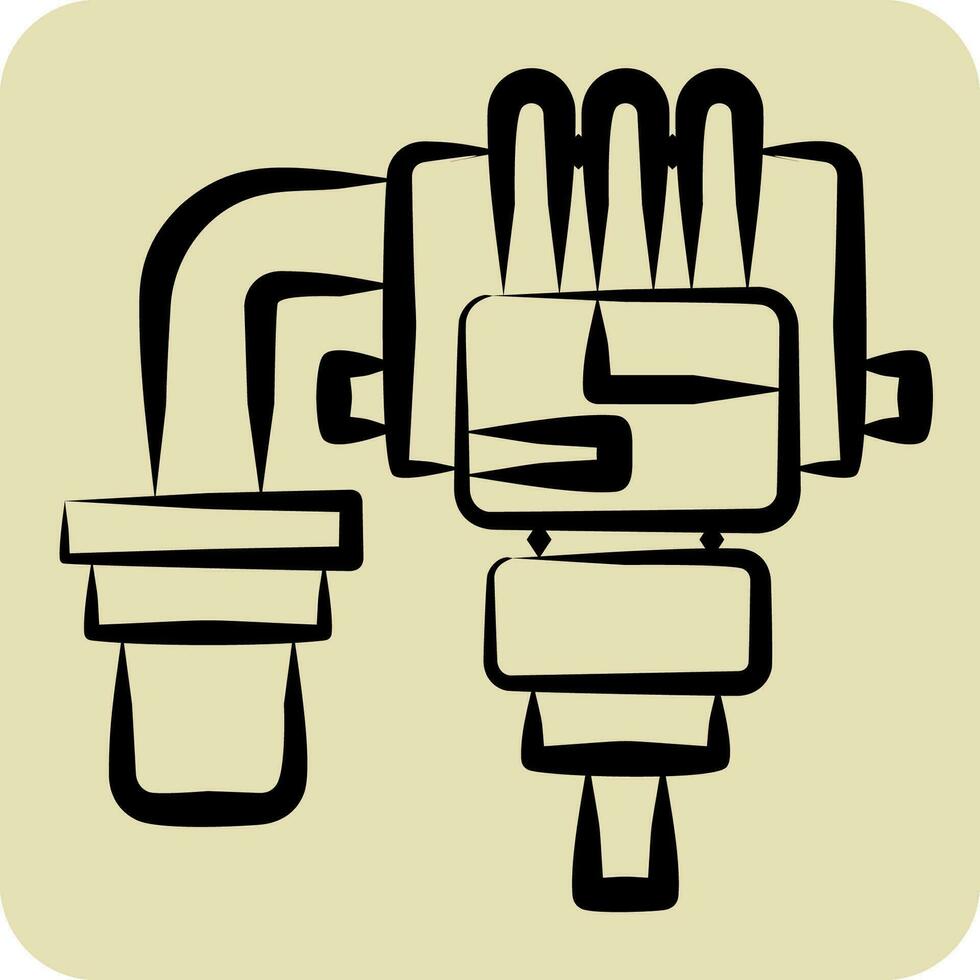 Icon Fuel Rejector. related to Car Maintenance symbol. hand drawn style. simple design editable. simple illustration vector