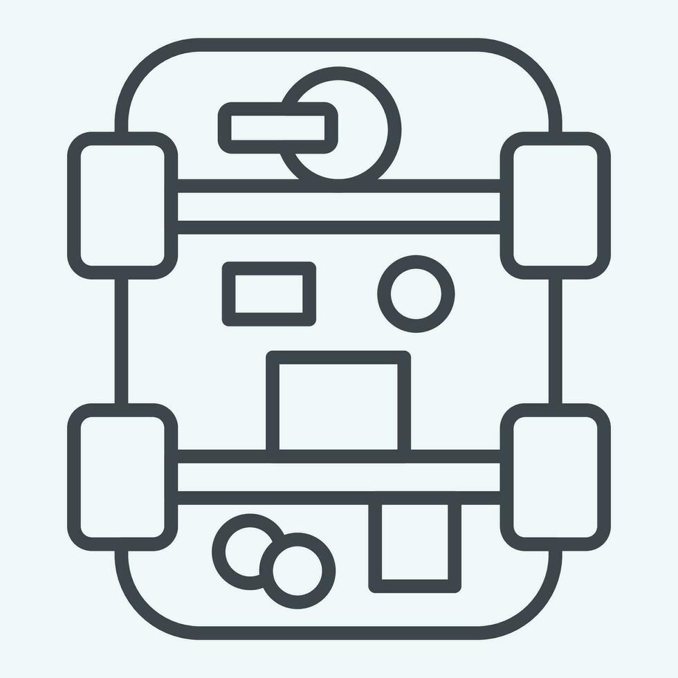 Icon Drivetrain. related to Car Maintenance symbol. line style. simple design editable. simple illustration vector
