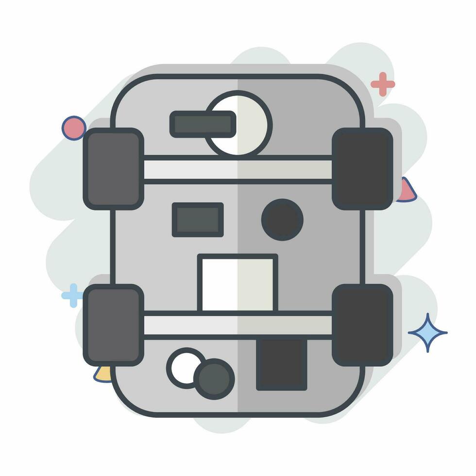 Icon Drivetrain. related to Car Maintenance symbol. comic style. simple design editable. simple illustration vector