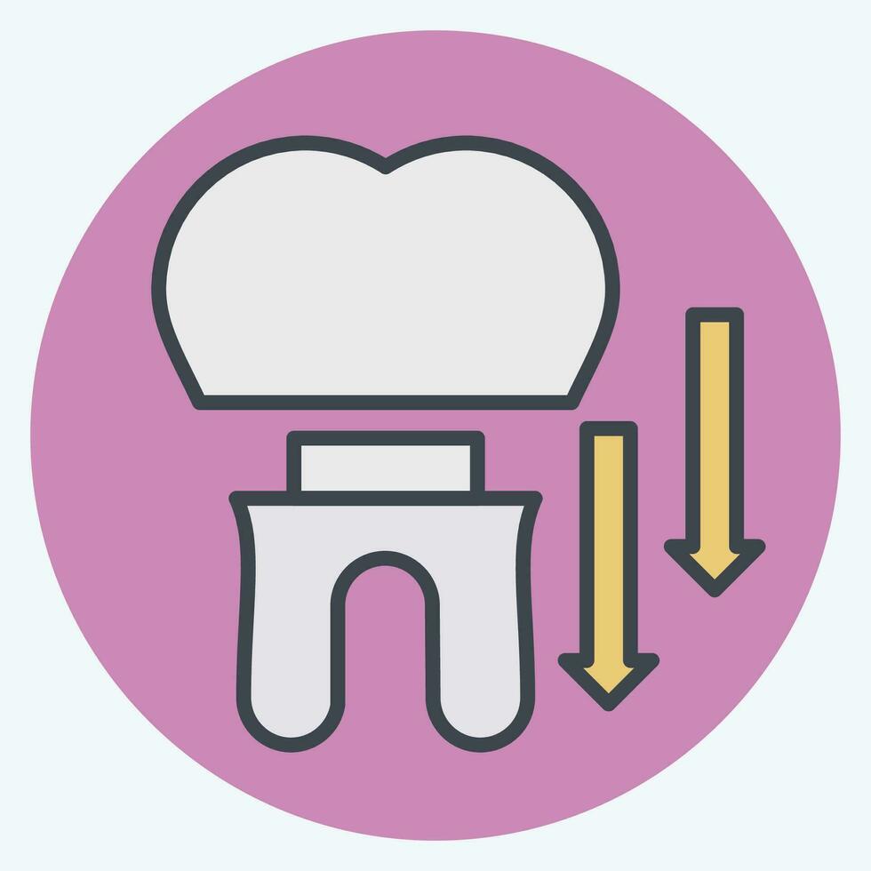 Icon Dental Crown. related to Dentist symbol. color mate style. simple design editable. simple illustration vector