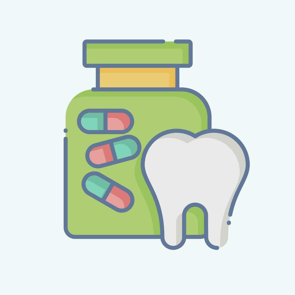 Icon Drug. related to Dentist symbol. doodle style. simple design editable. simple illustration vector