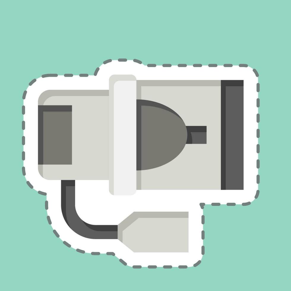 Sticker line cut Heater Blower Motor. related to Car Maintenance symbol. simple design editable. simple illustration vector