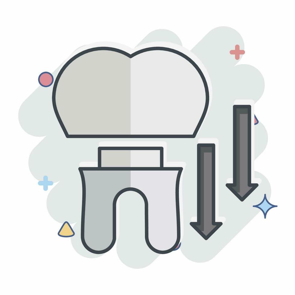 Icon Dental Crown. related to Dentist symbol. comic style. simple design editable. simple illustration vector
