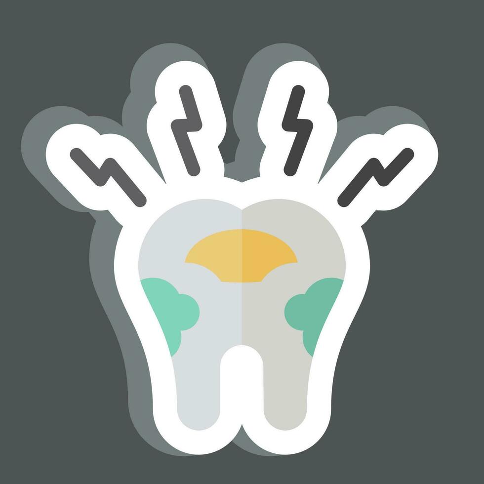 pegatina decaido diente. relacionado a dentista símbolo. sencillo diseño editable. sencillo ilustración vector