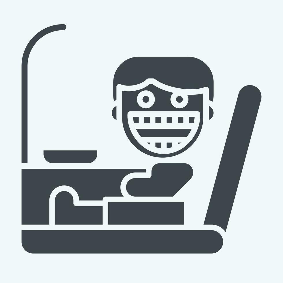 icono dentista silla. relacionado a dentista símbolo. glifo estilo. sencillo diseño editable. sencillo ilustración vector
