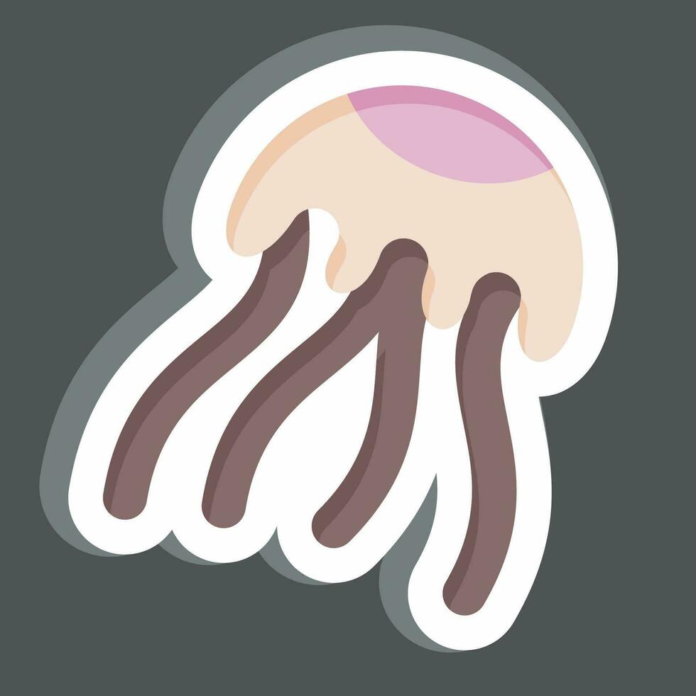 Sticker Jellyfish. related to Poison symbol. simple design editable. simple illustration vector