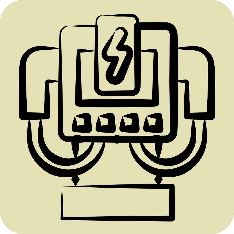 Icon Charging System. related to Car Maintenance symbol. hand drawn style. simple design editable. simple illustration vector