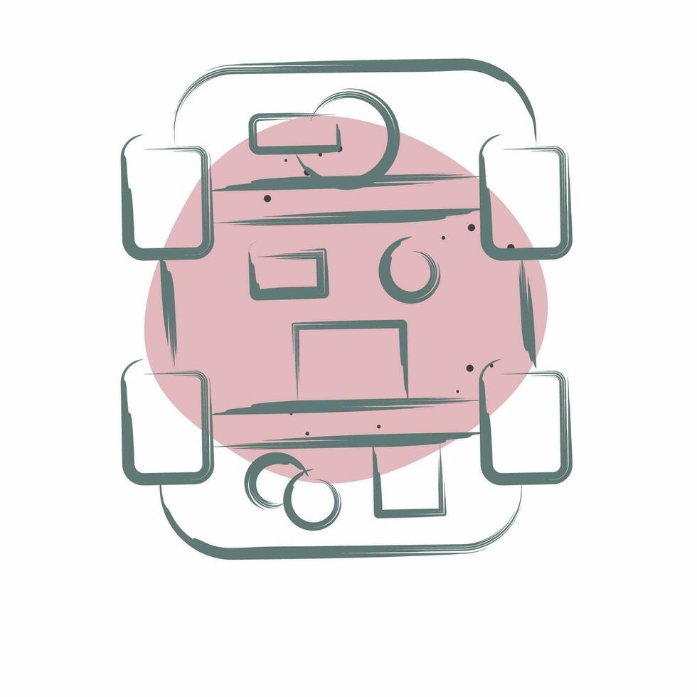 Icon Drivetrain. related to Car Maintenance symbol. Color Spot Style. simple design editable. simple illustration vector