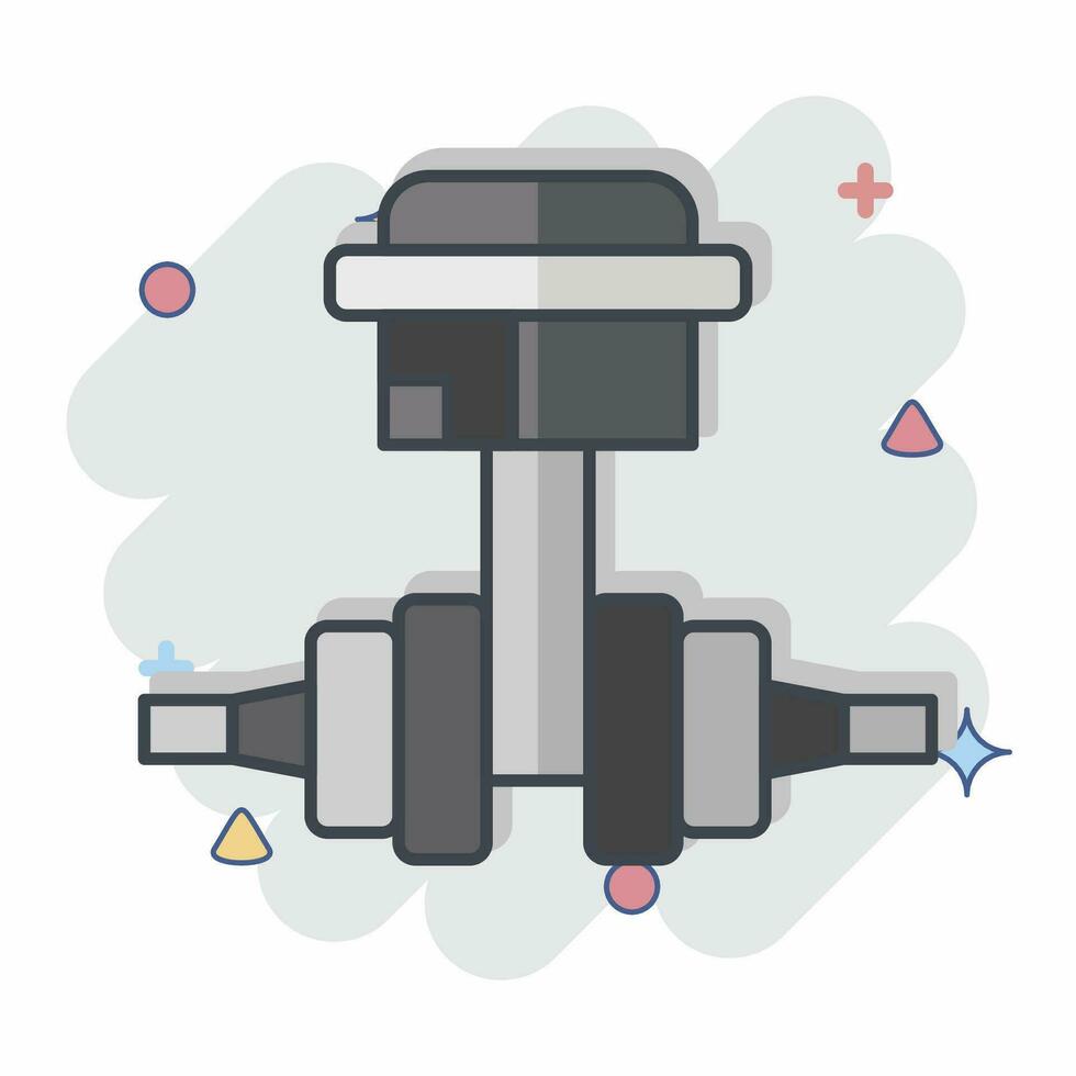 Icon Crankshaft. related to Car Maintenance symbol. comic style. simple design editable. simple illustration vector