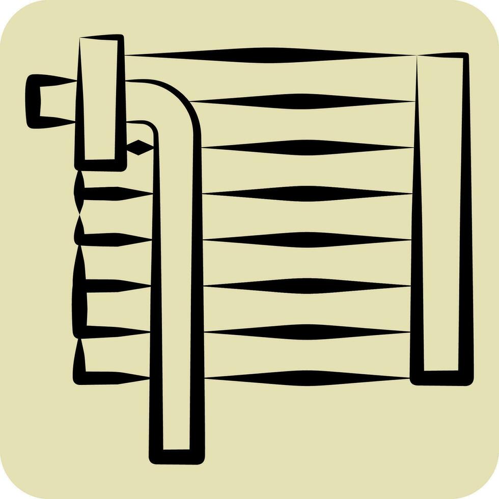 Icon AC Evaporator. related to Car Maintenance symbol. hand drawn style. simple design editable. simple illustration vector