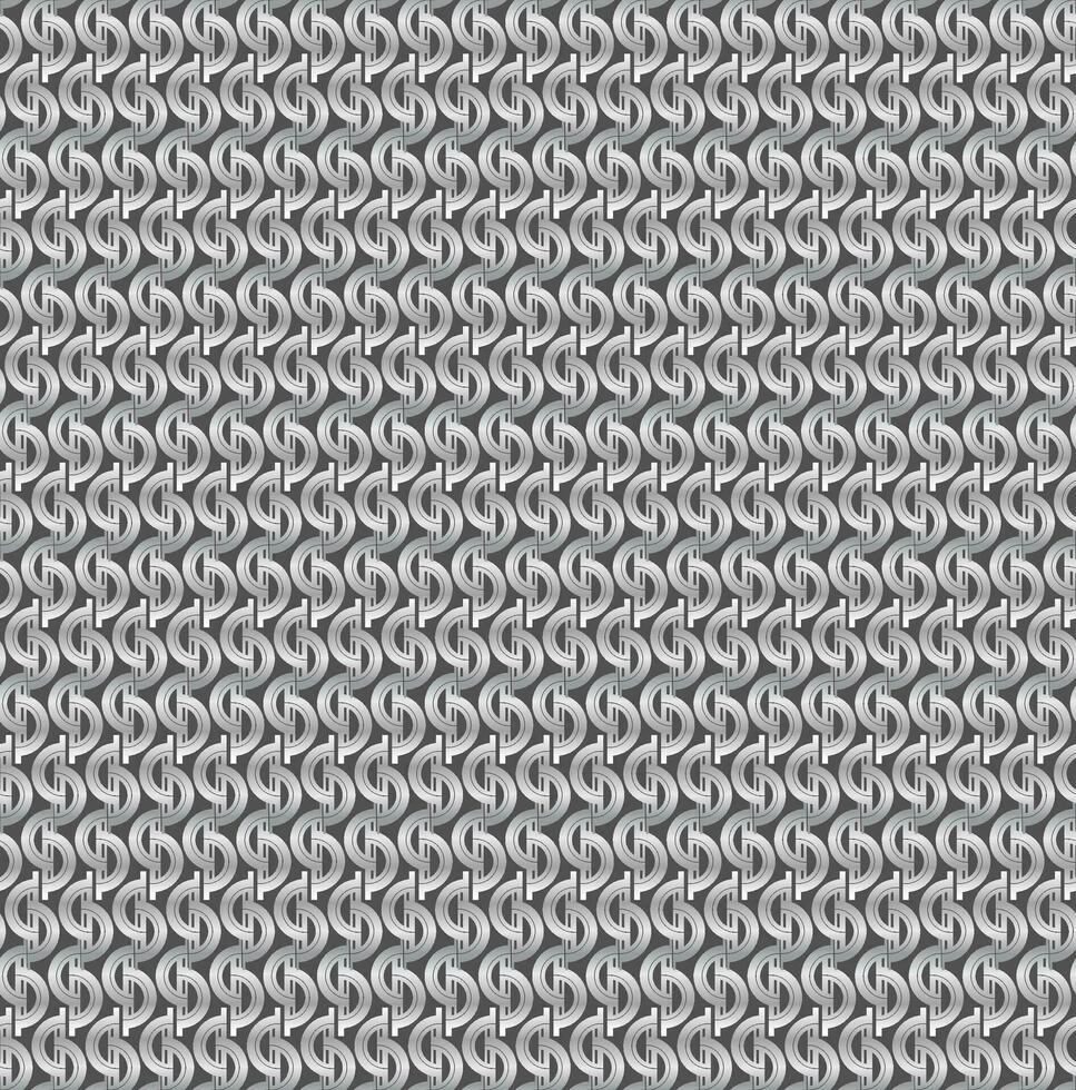 Seamless Silver Metallic Curly Pattern Design vector