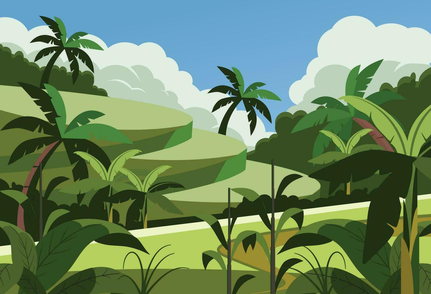 fondo del campo de arroz vector