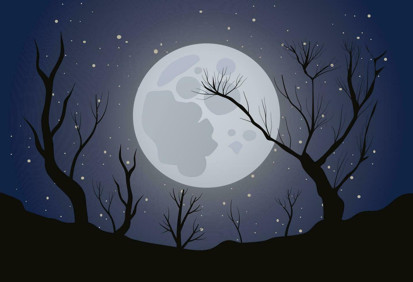 Night background with moon vector