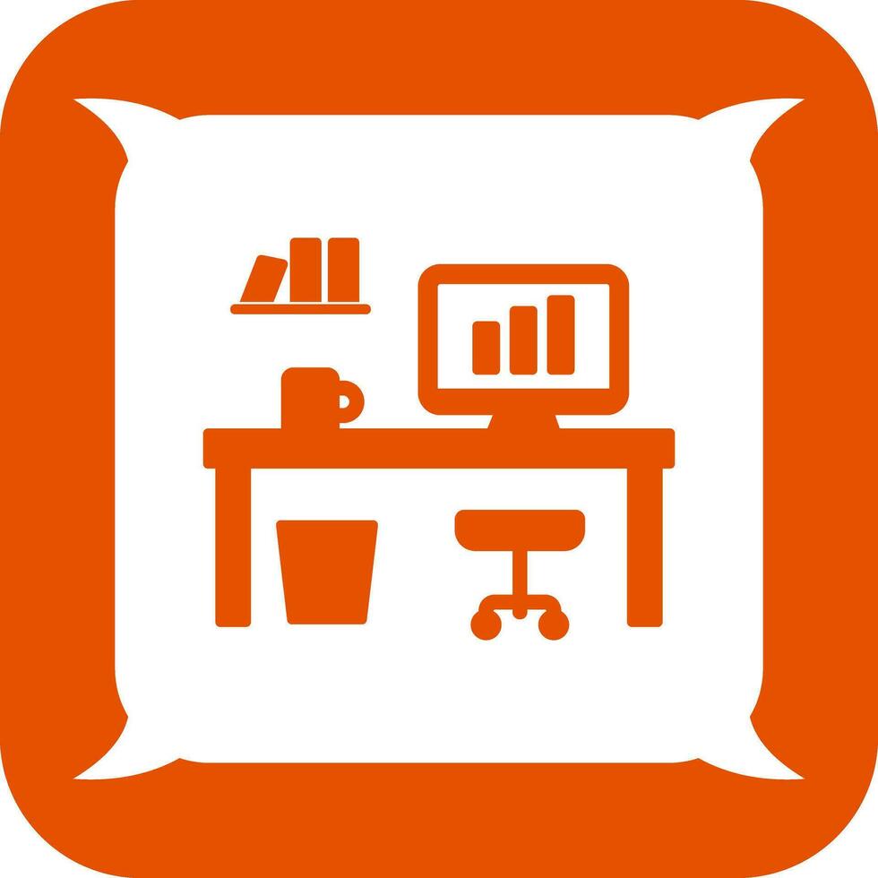 Office Desk Vector Icon