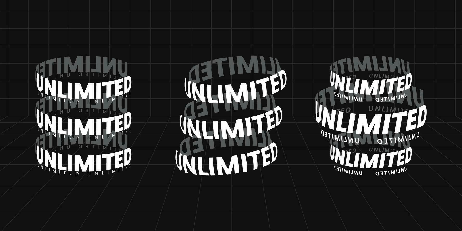 3D Memphis Unlimited Text vector