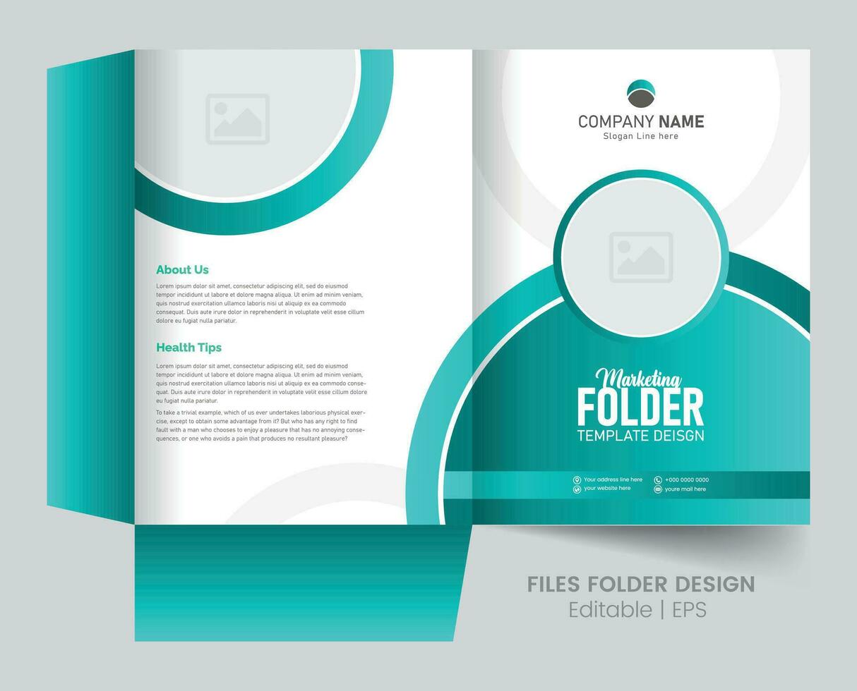 Business Folder Template For Files. The Layout is For Posting Information About The Company. vector