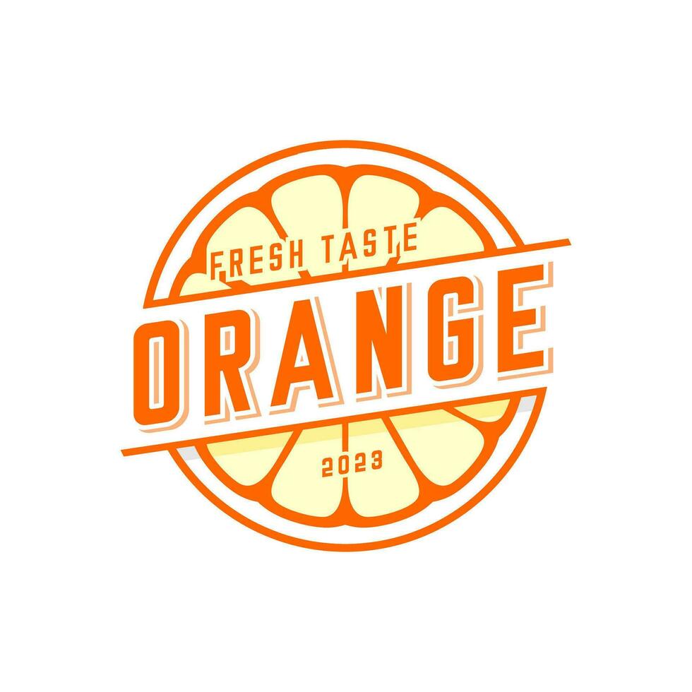 vector logo of half an orange fruit, fruit logo